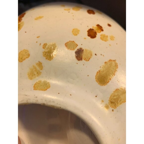 Vintage Handcrafted Ceramic Ashtray Splatter Glaze Brown Gold Earthy 4 Notches - Picture 11 of 15